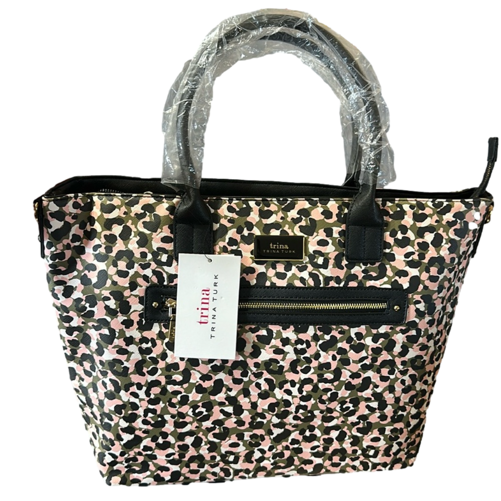 Tria Turk leopard tote handbag